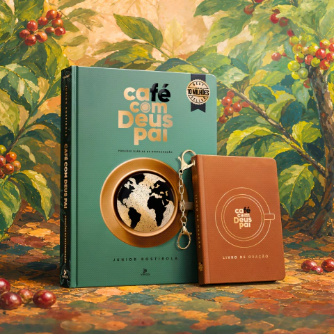 Café com Deus Pai Vol. 7 (capa dura) + Livro de Oração (marrom)