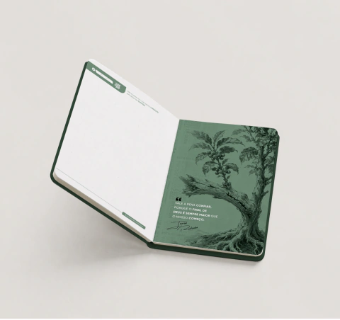 Café com Deus Pai Vol. 7 (Capa Dura) + Livros de Oração (Verde e Marrom) + Caderno de Anotações - loja online