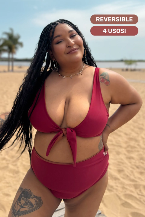 Sienna Corpiño - Marron y bordo - comprar online