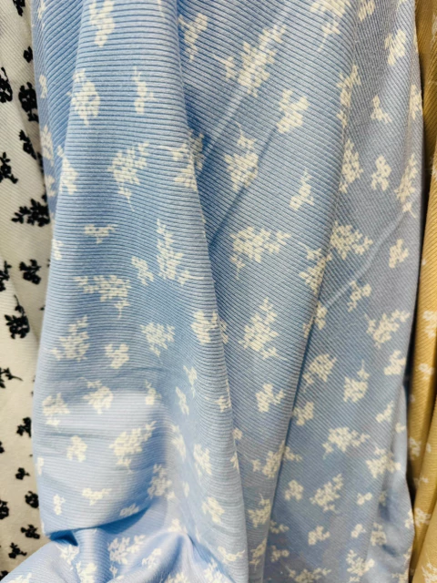 Morley Estampado Romantic "FLOR" Celeste - comprar online