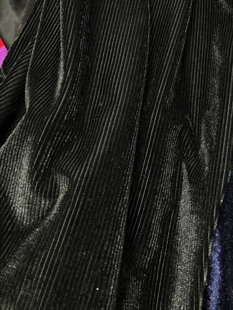 Velvet Corderoy baston FINO - Negro