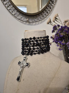 Choker de cristal negro