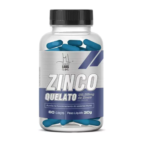 ZINCO QUELATO 60 CÁPSULAS - HEALTH LABS
