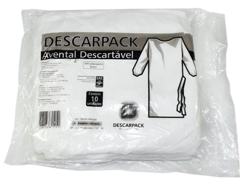 Pacote Avental ml Branca 10 Unid. - Descarpack