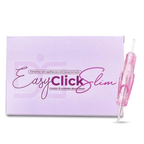 Agulha Dermia Click Slim 1 Ponta 0.30 Easy Click Rosé Caixa 10 Und
