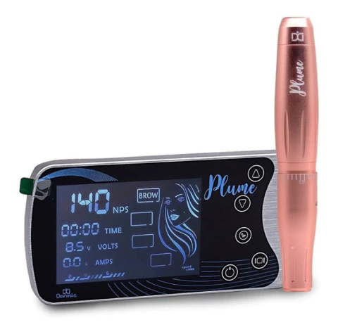 Dermografo Pen Plume Prata Dermia Para Micropigmentação