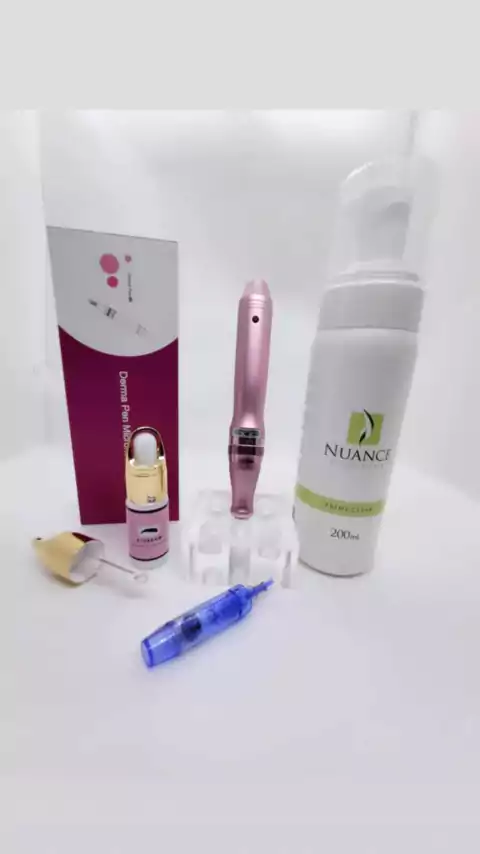 Kit Reconstrução de Sobrancelhas Com Sérum Ativador de Crescimento e Dermapen Rosa