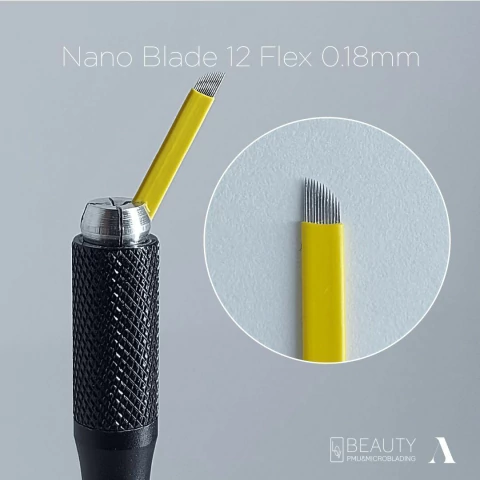 Lamina Nano Blade 12Flex 0.18mm LovBeauty - 10 unidades