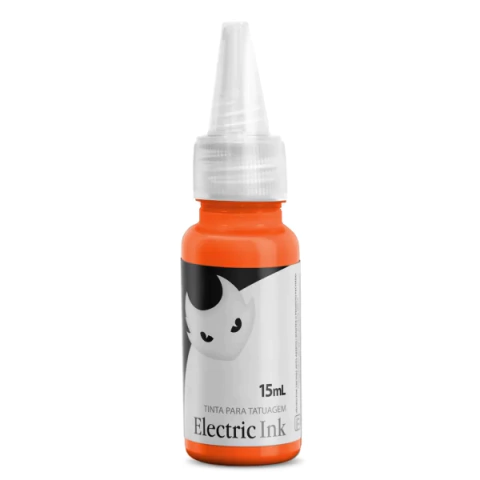 Tinta Electric Laranja Pastel Para Tatuagem 15ml