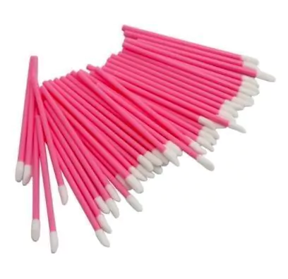 Pincel Aplicador De Gloss Rosa Descartável 50 Unid