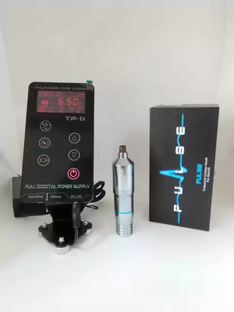 Kit Máquina Rotativa Pulse Pen Cinza Quatat com Fonte Touch