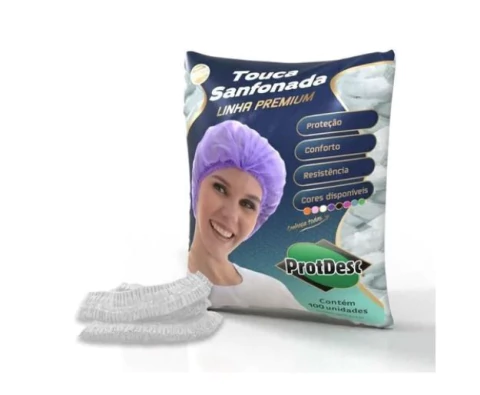 Touca Descartável Branca 100Unid. - Protdesc