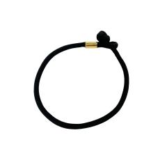 Colar Nó de Veludo preto com detalhe dourado e nó decorativo
