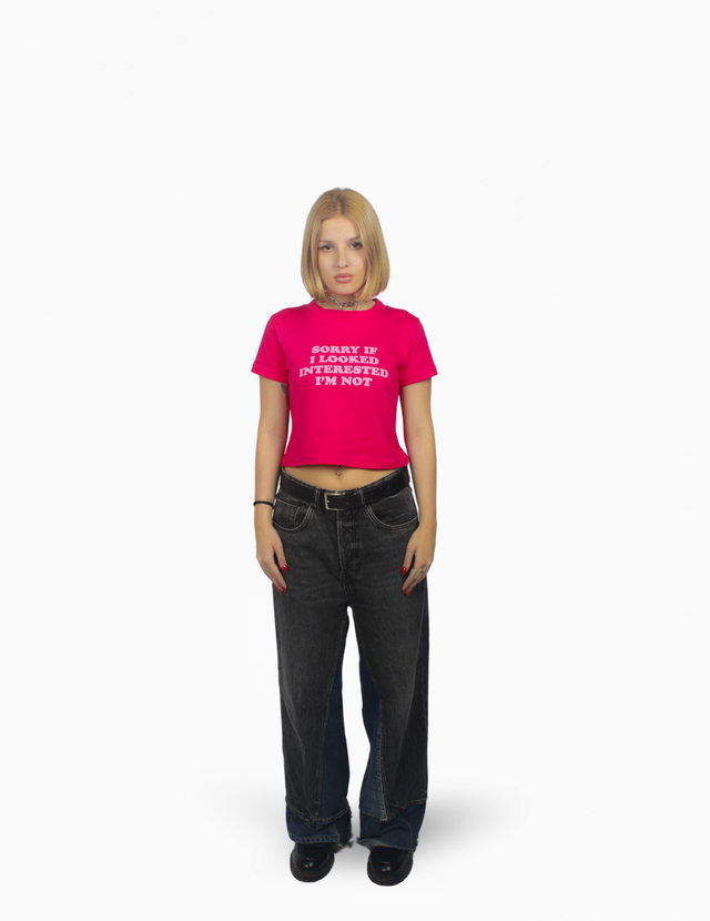 Sorry Pink Crop Tee thumbnail 2