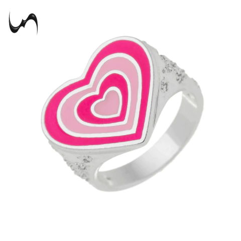 ANEL CORAÇÃO RADIANTE BANHO PRATA