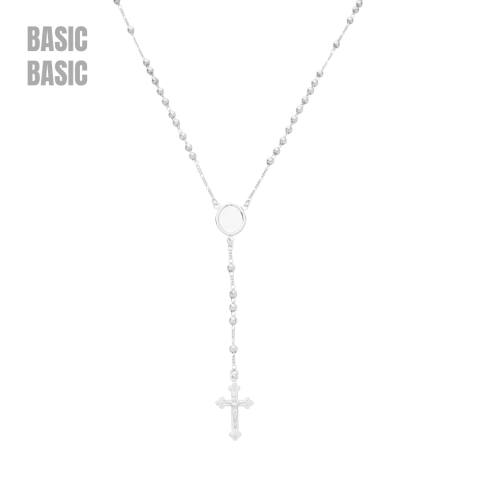 COLAR TERÇO BANHO PRATA