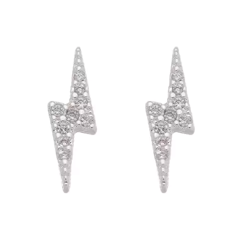 BRINCO RAIO ZIRCÔNIA BANHO PRATA