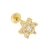 PIERCING FLOR ZIRCONIA MÉDIO BANHO OURO