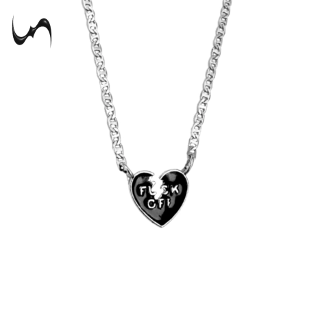 COLAR FUCK OFF BANHO PRATA