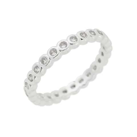 ANEL BOLINHA ZIRCONIA BANHO PRATA