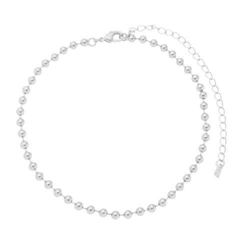 TORNOZELEIRA BOLINHA VINTAGE BANHO PRATA