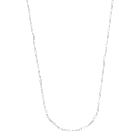 COLAR CORRENTE CORAÇÃO BANHO PRATA