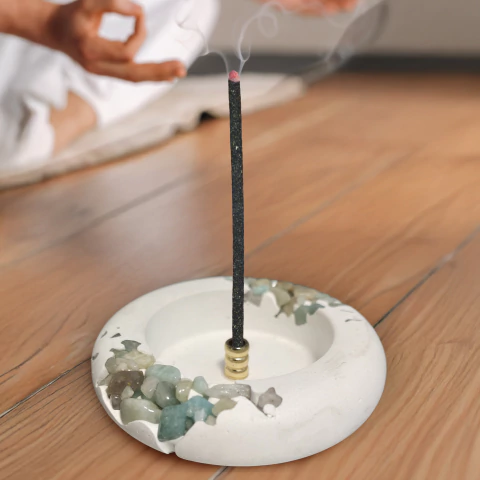 Incensário Circular Amazonita