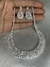 Set Collar + Aros con Strass Oval Plata - Fashion Jewelry