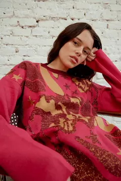 Maxi Sweater Mora cereza - LA SALA SHOWROOM