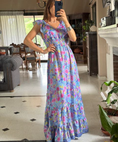 VESTIDO HOLLYS CELESTE - comprar online