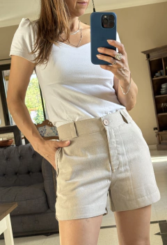 Short de Lino Cairo beige - comprar online