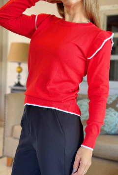 Sweater Julieta rojo c/ blanco - comprar online
