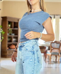 Top Pina azul vintage - tienda online