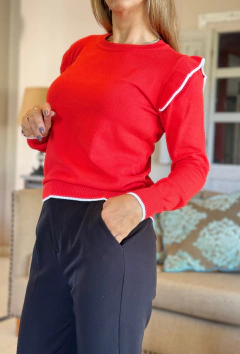 Imagen de Sweater Julieta rojo c/ blanco