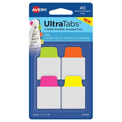NOTA ADHESIVA AVERY MINI TABS NEON X 40
