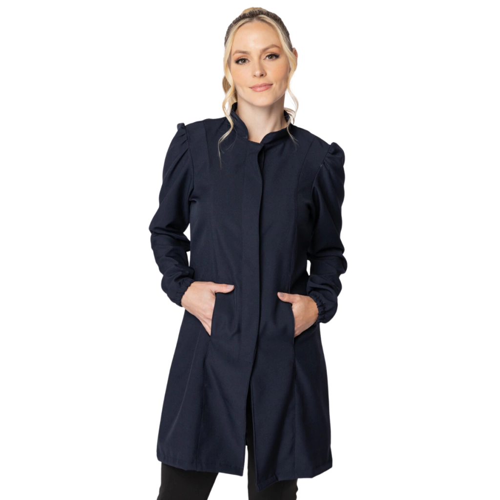 Jaleco Feminino Elastano Two Way Punho Gola Padre com Botã