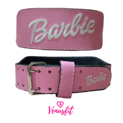 Cinturonde cuero con habilla BARBIE rosa pastel