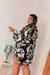 Conjunto kimono Paola Preto e Branco Off - CAROL MODAS PLUS SIZE
