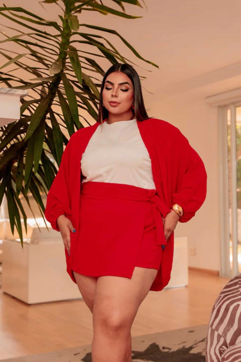 Conjunto kimono Paola Vermelho - comprar online