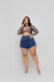Short Jeans Plus Size Com Brilho Espalhados Tendência - comprar online