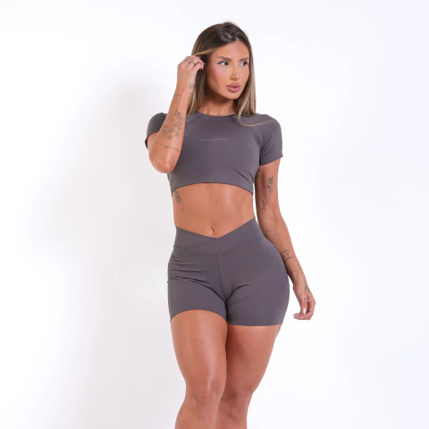 Short Recorte Cinza
