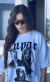 CAMISETA FEMININA OVERSIZED HIT EM UP BRANCA