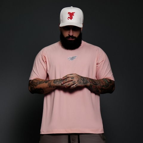 CAMISETA MASCULINA OVERSIZED RAGLAN ROSA