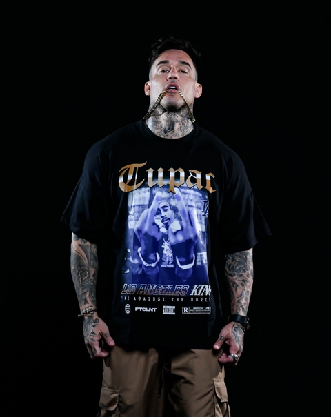 CAMISETA MASCULINA OVERSIZED 2PAC LOS ANGELES PRETA