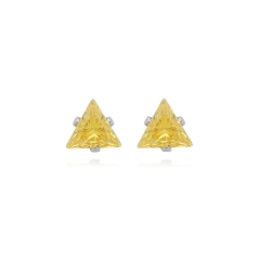 Brinco Triangulo Aço304 Inoxidável Zirconia 7mm - AUTHENTIC EVOLUTION COMERCIO ATACADISTA E VAREJISTA DE PEDRAS PRECIOSAS LTDA