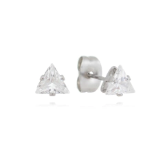 Brinco Triangulo Aço304 Inoxidável Zirconia 7mm - comprar online