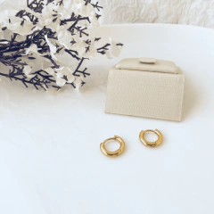 Brinco Argola Lisa Dourada Aço304 Inoxidável - comprar online