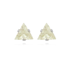 Imagem do Brinco Triangulo Aço304 Inoxidável Zirconia 7mm