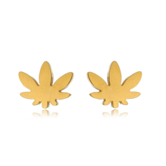 Brinco Cannabis Aço304 Inoxidável Média - AUTHENTIC EVOLUTION COMERCIO ATACADISTA E VAREJISTA DE PEDRAS PRECIOSAS LTDA