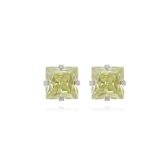 Brinco Quadrado Aço304 Inoxidável Zirconia 6mm - loja online